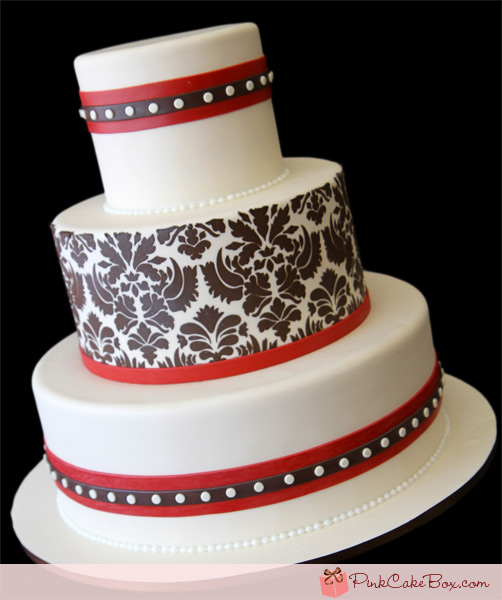 Black and Red Velvet Wedding Cake Black and Red Velvet Wedding Cake