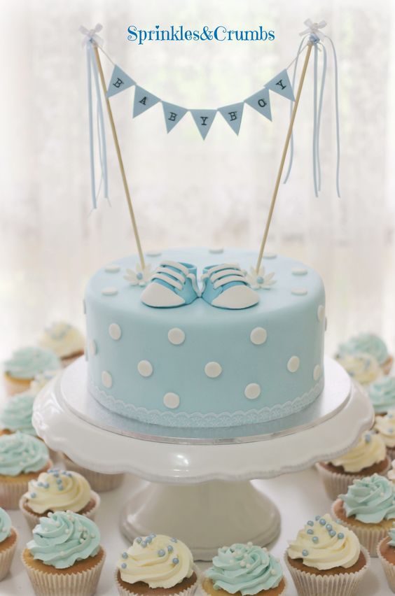 Blue Baby Shower Cake