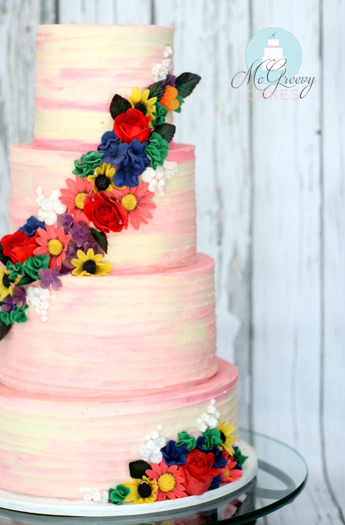 Buttercream Wedding Cake Watercolor