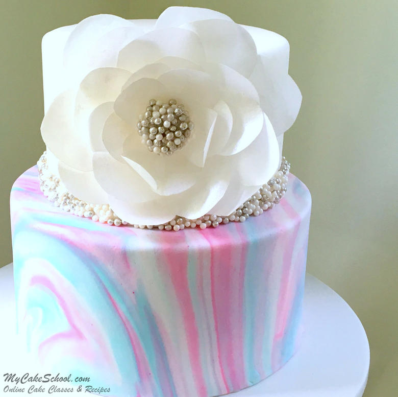 Cake with Wafer Paper Flower Cake with Wafer Paper Flower