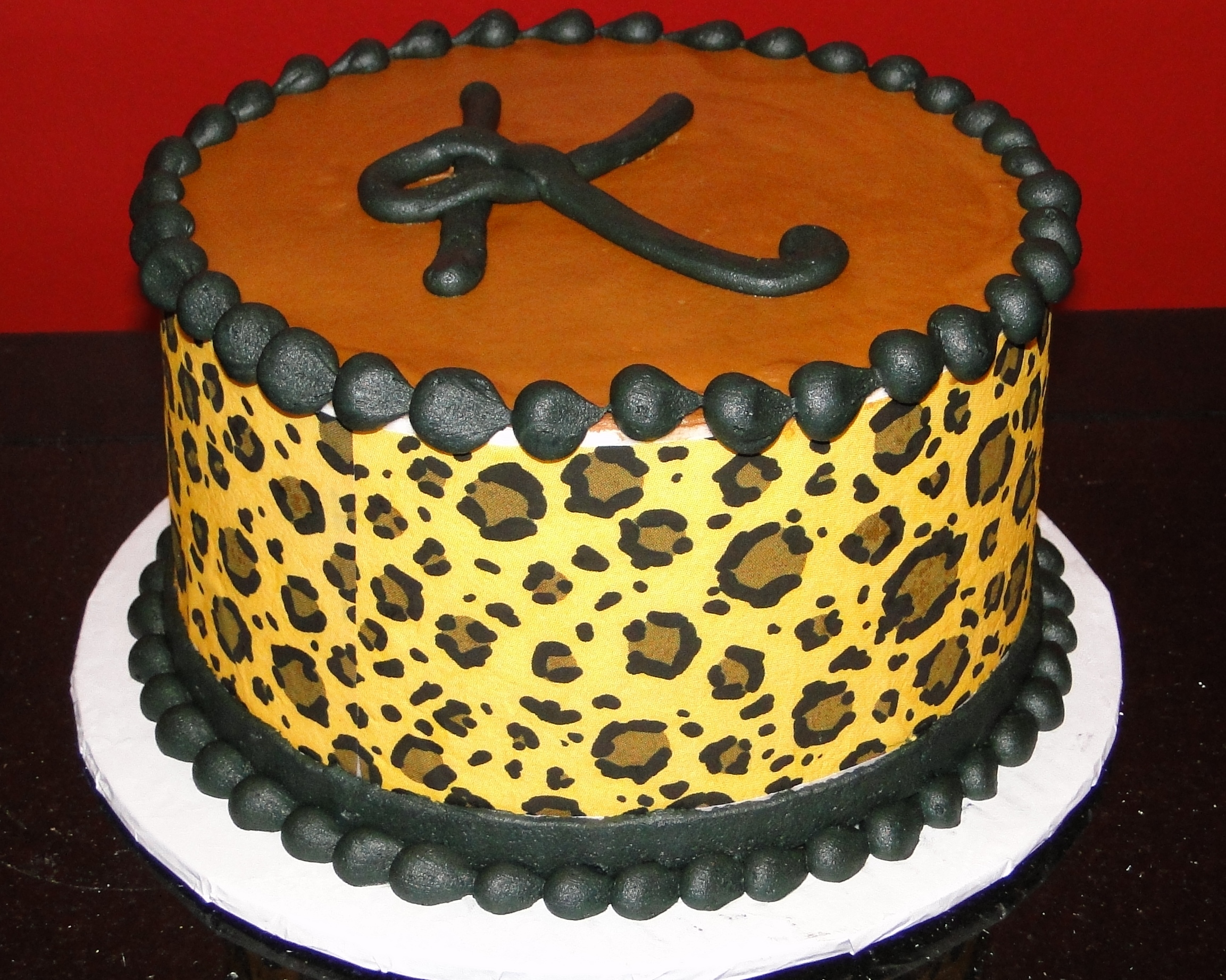 Cheetah Print Birthday Cake