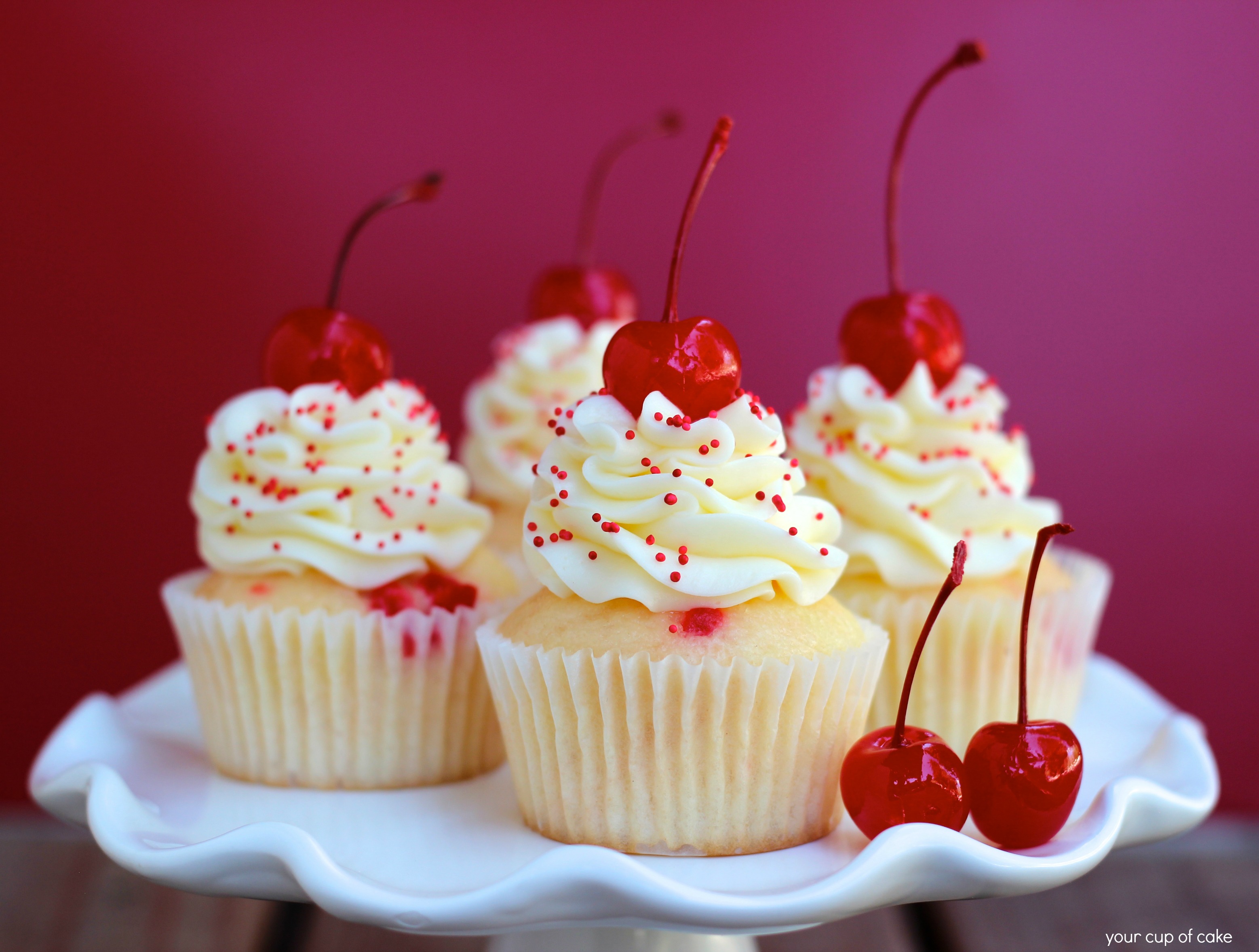 Cherry Almond Cupcakes Cherry Almond Cupcakes