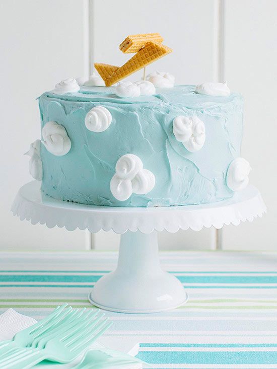 Clouds Airplane Birthday Cake