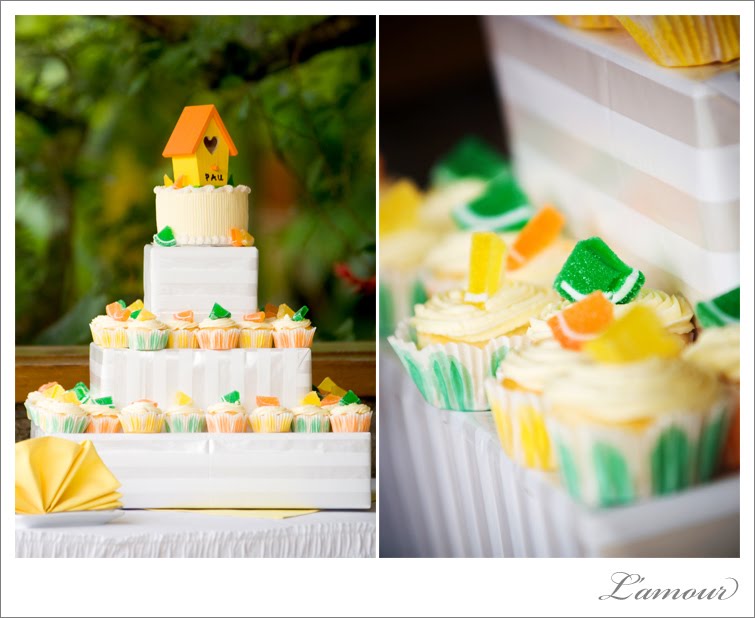 Color Green and Yellow Wedding Cake