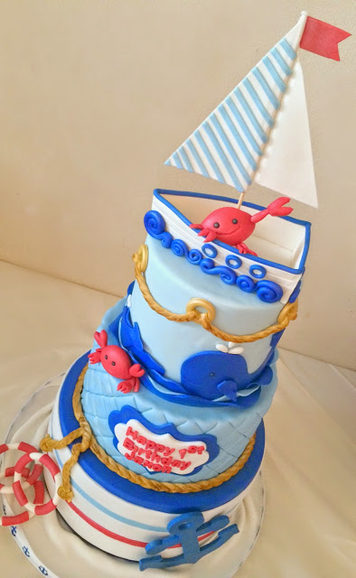 Crab Themed Birthday Cake