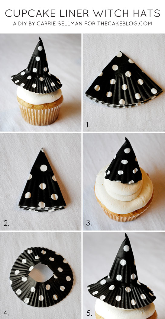 Cupcake Liner Witch Hats Halloween