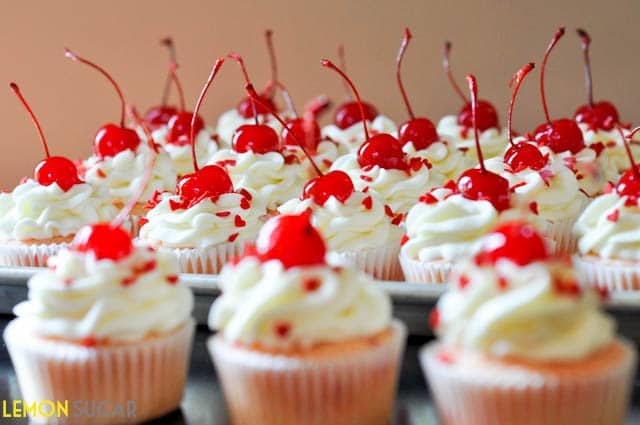 Cupcakes with Maraschino Cherries