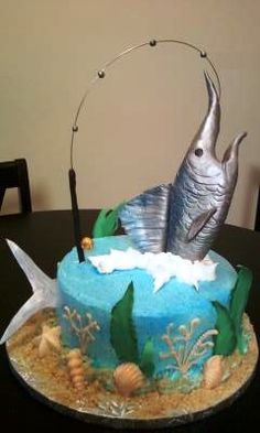 Deep Sea Fishing Marlin Birthday Cake