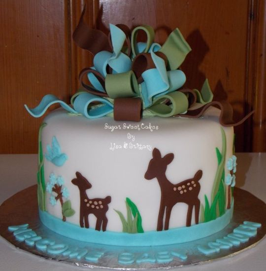 Deer Baby Shower Cake Deer Baby Shower Cake