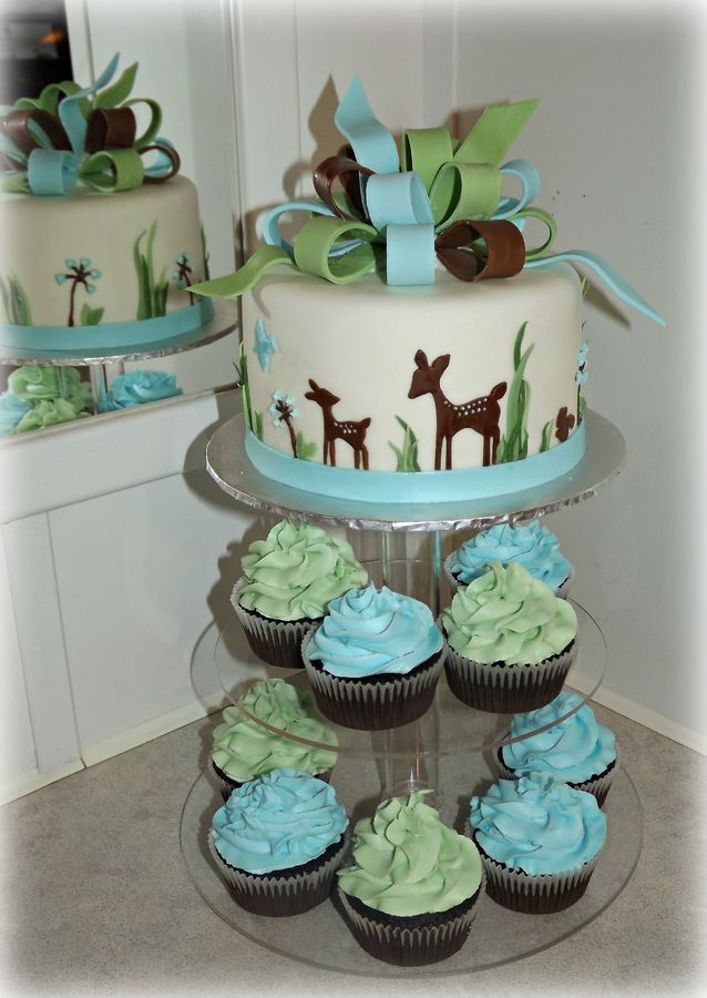 Deer Baby Shower Cake Deer Baby Shower Cake