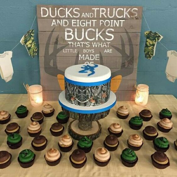 Deer Hunting Themed Baby Shower Cakes