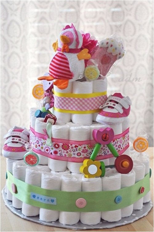 Diaper Cake Baby Shower Gift Idea