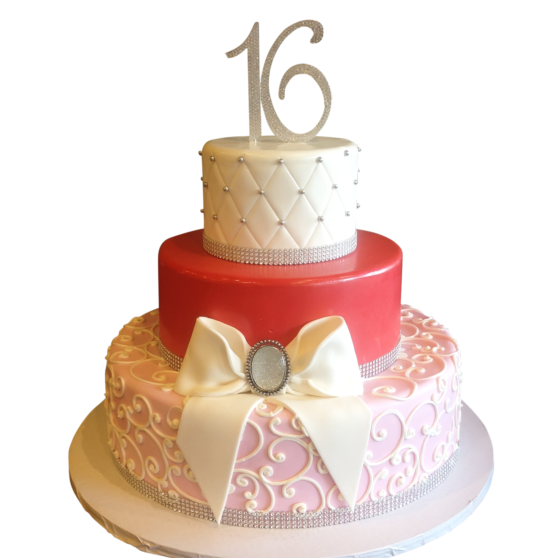 Elegant Sweet 16 Birthday Cake