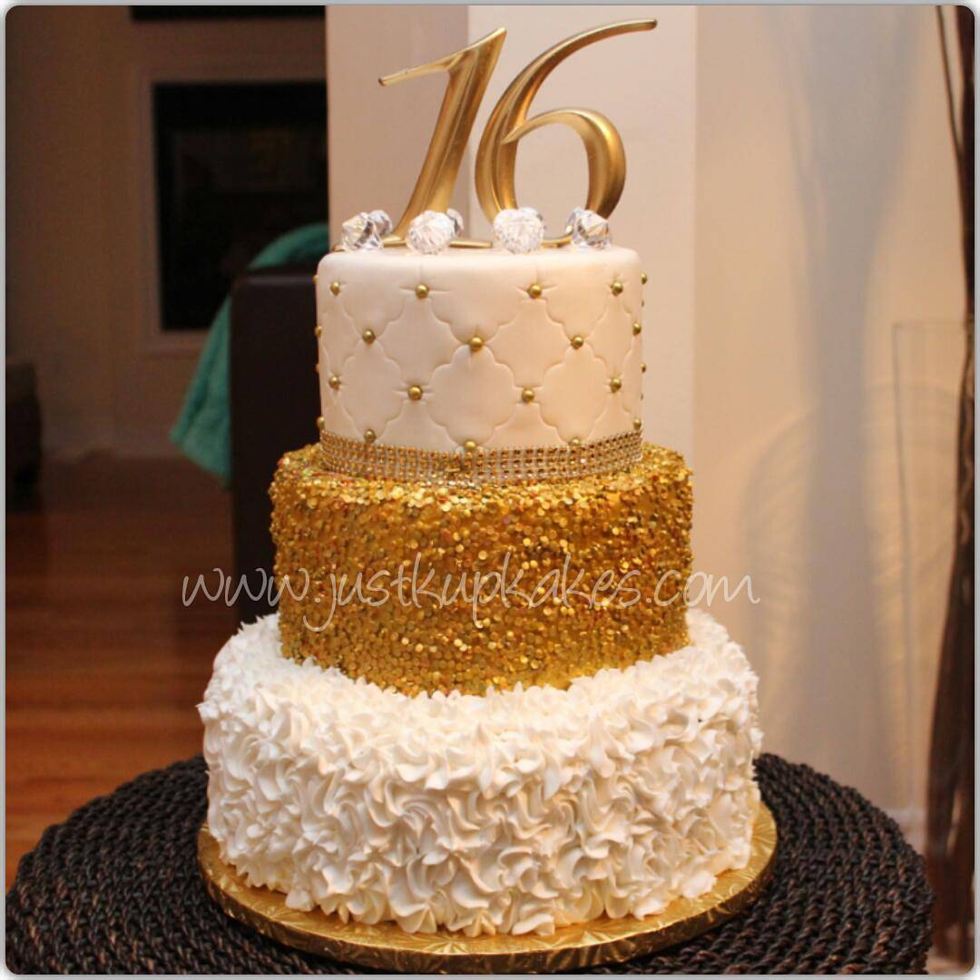 Elegant Sweet 16 Birthday Cake