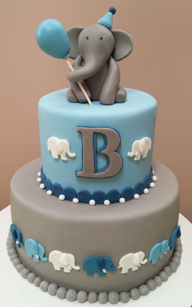 Elephant Baby Shower Birthday Cake