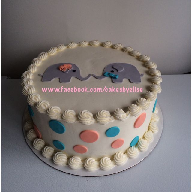 Elephant Gender Reveal Cake