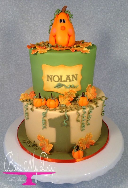 Fall Pumpkin Themed Birthday Cakes