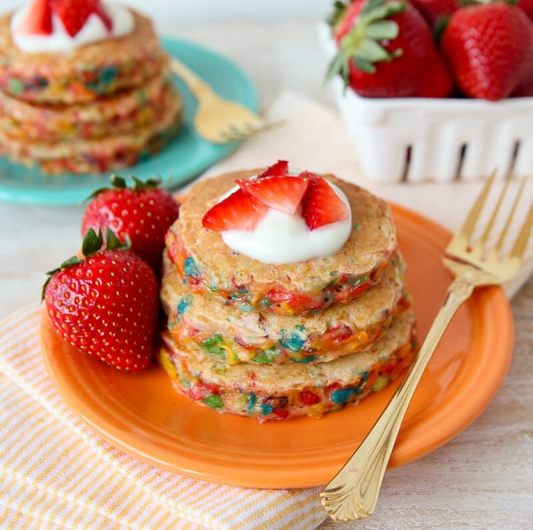 Fruity Pebbles Pancakes Confetti