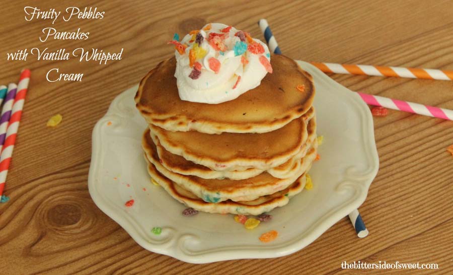Fruity Pebbles Pancakes Whip Cream Fruity Pebbles Pancakes Whip Cream
