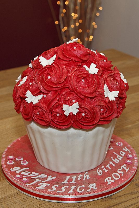 Giant Red Rose Cupcake