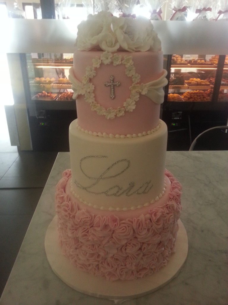 Girl Baptism Tier Cake