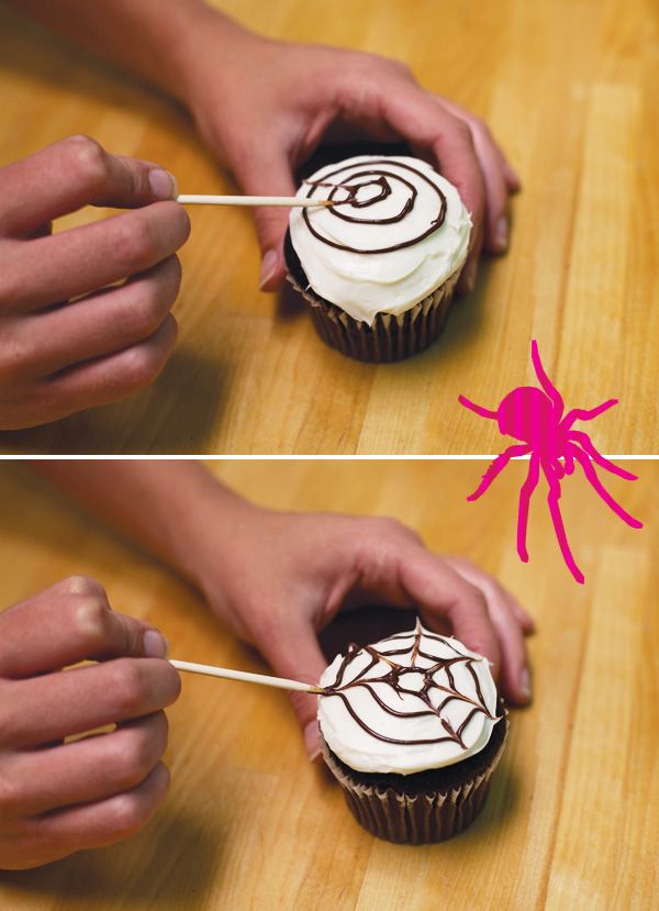 Halloween Spider Web Cupcakes