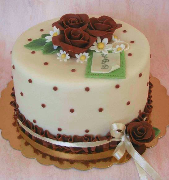 Happy Birthday Cake with Flowers