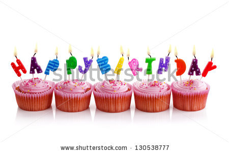 Happy Birthday Cupcake with Candles