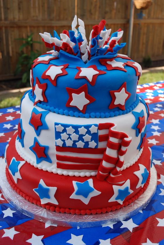 Happy July 4th Birthday Cake