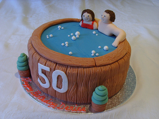 Hot Tub Birthday Cake