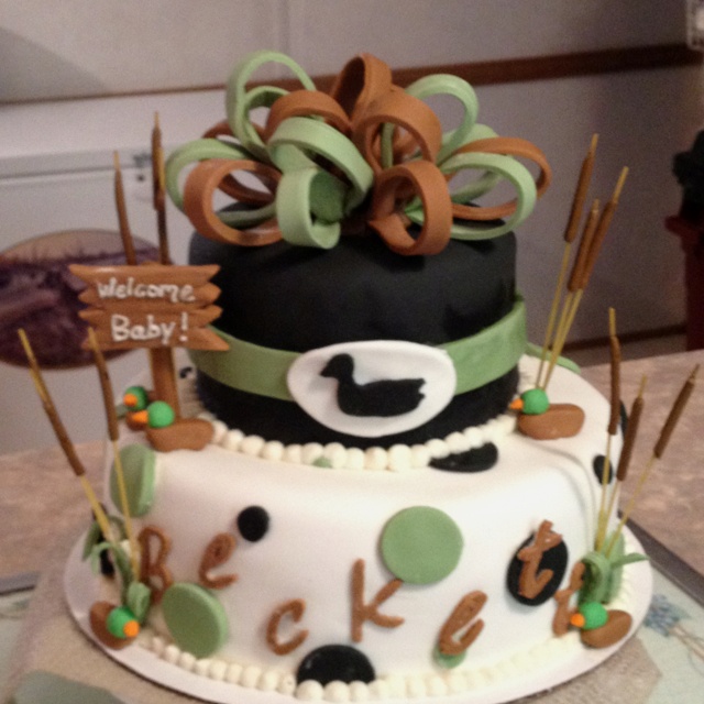 Hunting Baby Shower Cake Hunting Baby Shower Cake
