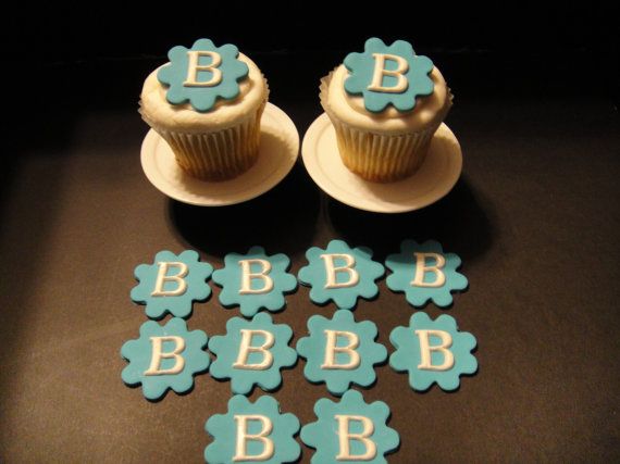 Initial Fondant Cupcake Toppers