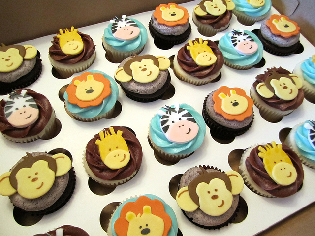 Jungle Safari Theme Baby Shower Cupcakes