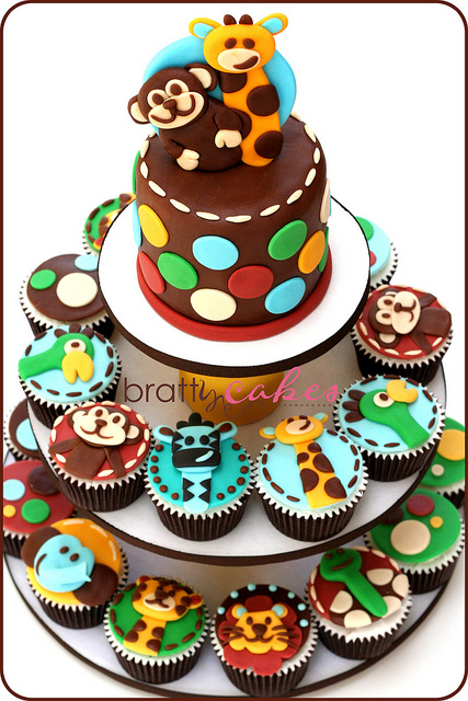 Jungle Safari Theme Baby Shower Cupcakes