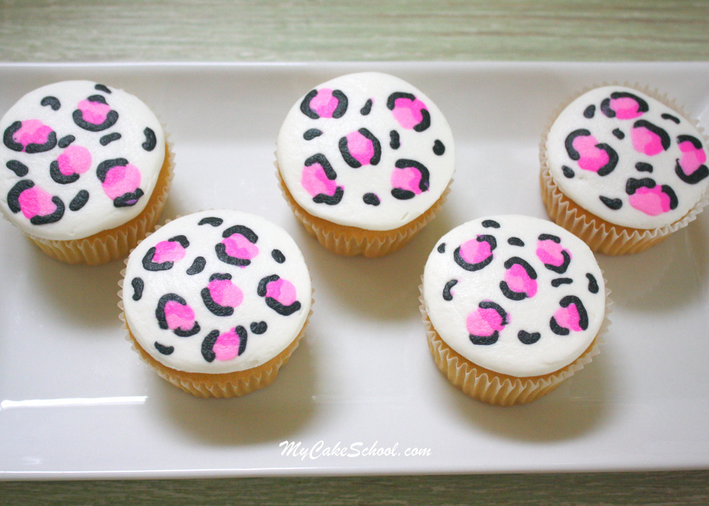 Leopard Print Buttercream Cupcakes