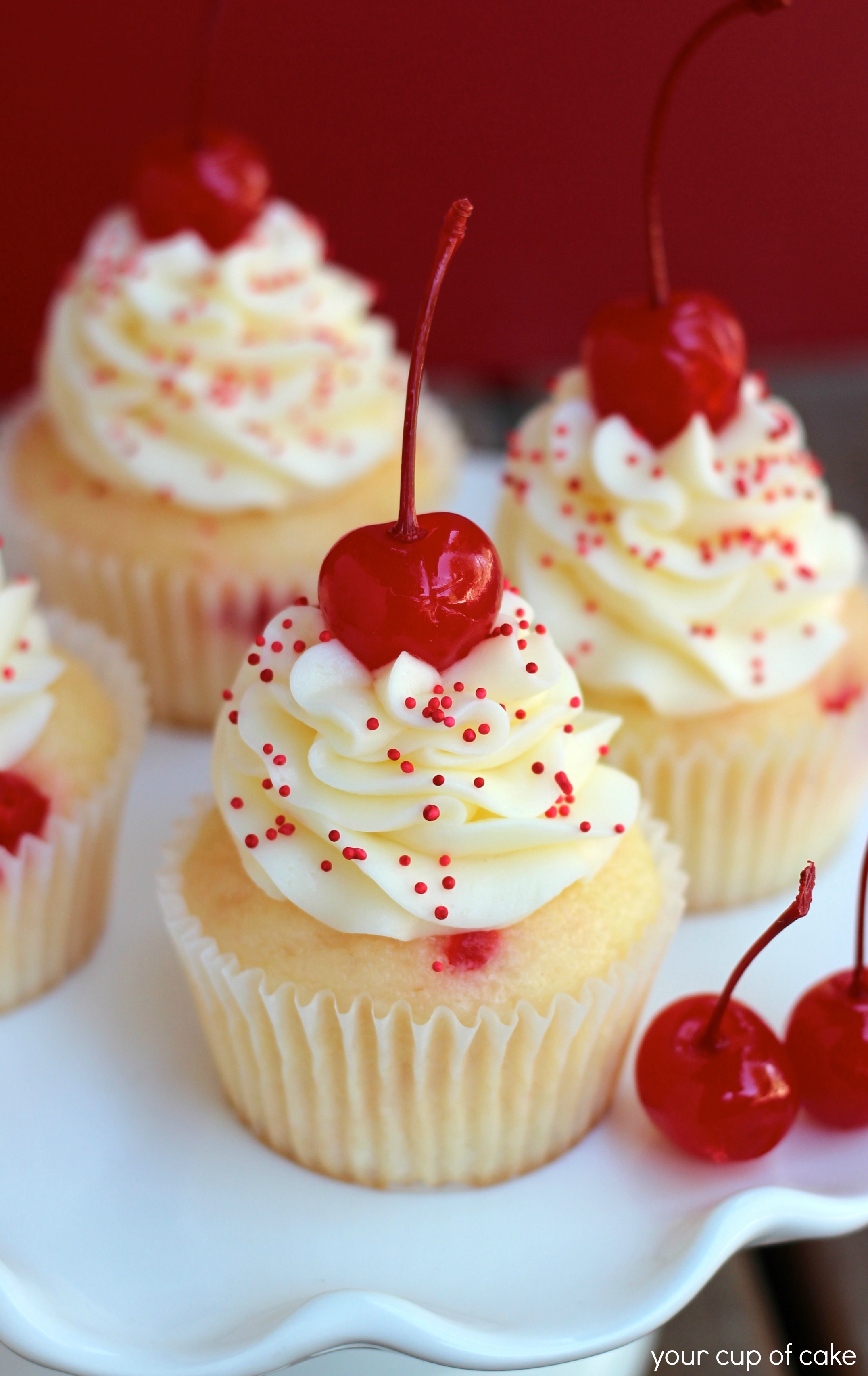 Maraschino Cherry Cupcakes Maraschino Cherry Cupcakes