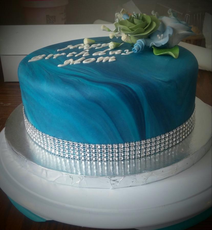 Marbled Fondant Cake Marbled Fondant Cake