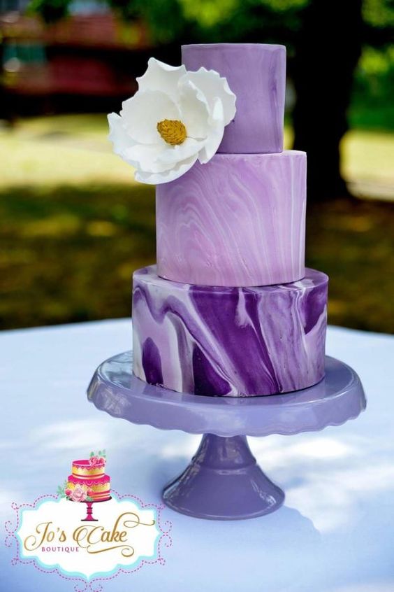 Marbled Fondant Wedding Cake