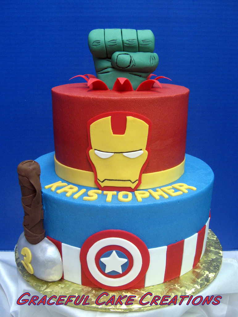 Marvel Super Hero Avengers Birthday Cake