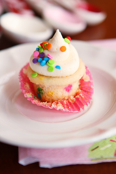 Mini Vanilla Cupcakes with Sprinkles