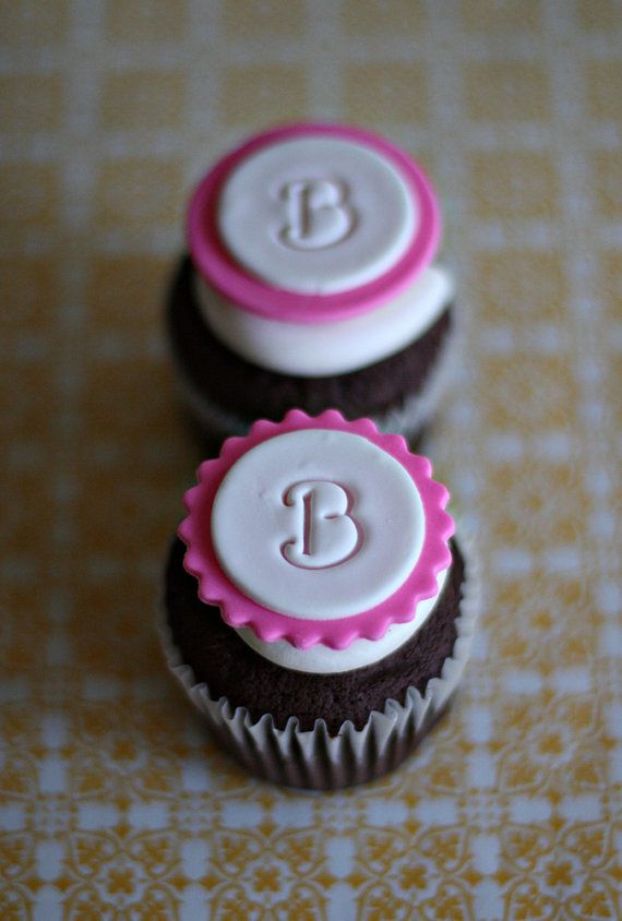 Monogram Fondant Cupcake Topper