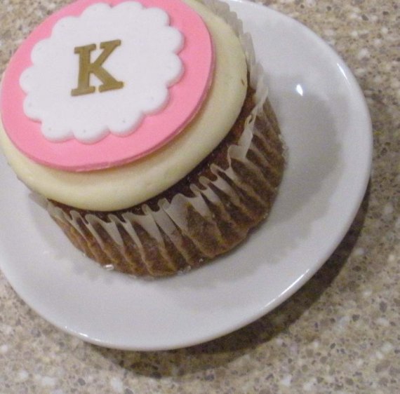 Monogram Fondant Cupcake Topper