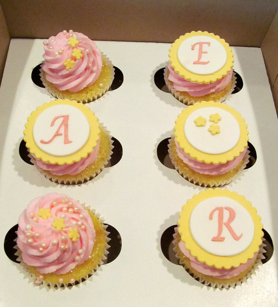 Monogram Fondant Cupcake Topper