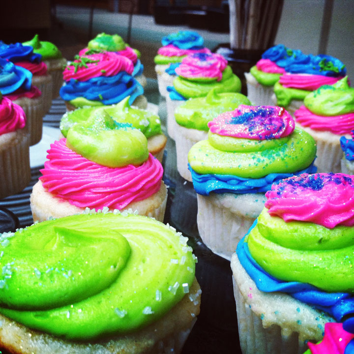 Multi Colored Cupcake Swirl