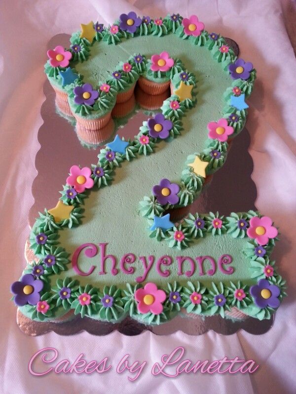 Number 2 Cupcake Cake