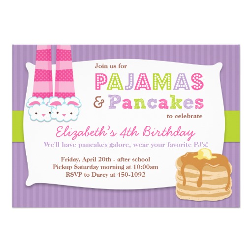 Pajamas and Pancakes Slumber Party Invitation