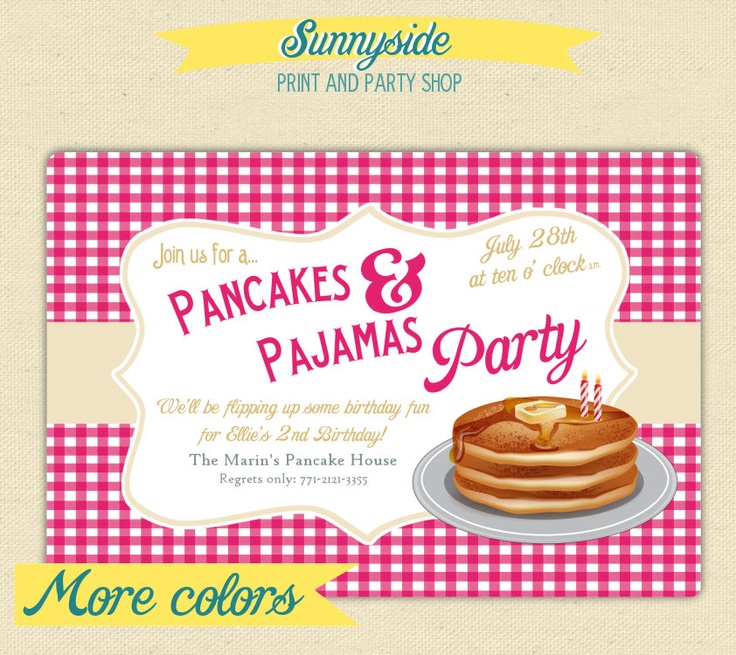 Pancakes and Pajamas Birthday Party