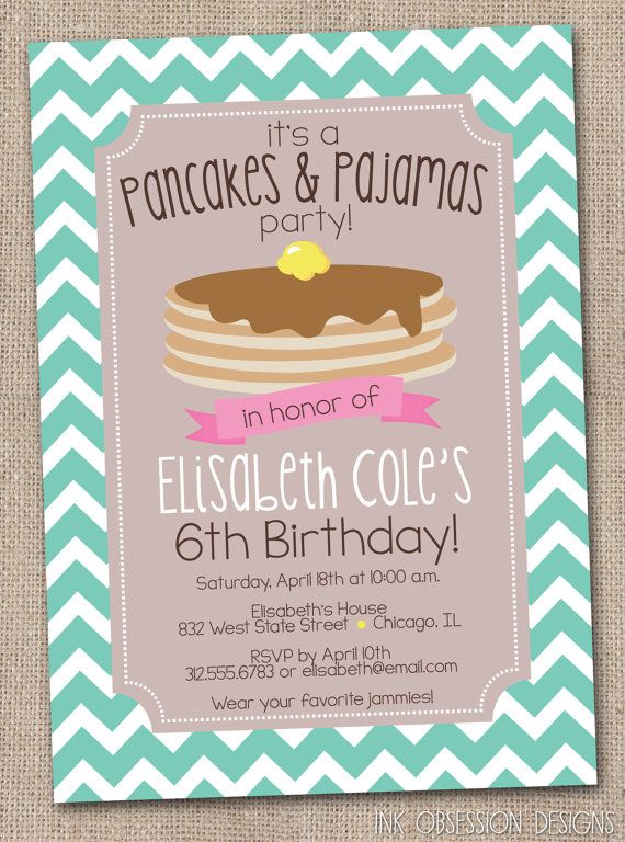 Pancakes and Pajamas Birthday Party