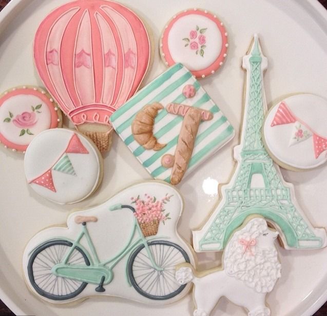 Paris Baby Shower Cookies