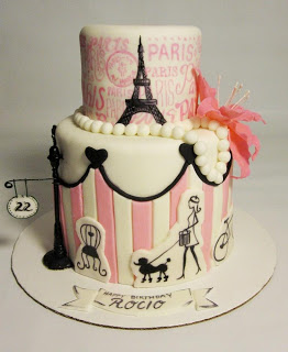 Paris Theme Cake